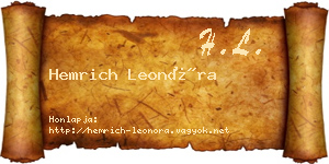 Hemrich Leonóra névjegykártya